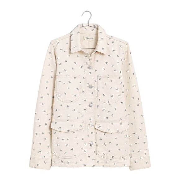 Madewell Denim Daisy Chore Jacket Classic Light Wash Workwear Style | XS NWT - Picture 2 of 11